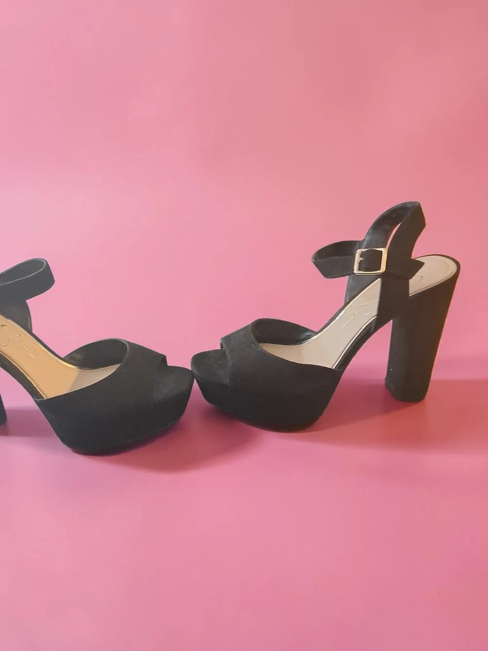 Jessica Simpson Lirio platform block heel sandals in black Women's Shoes Size 8